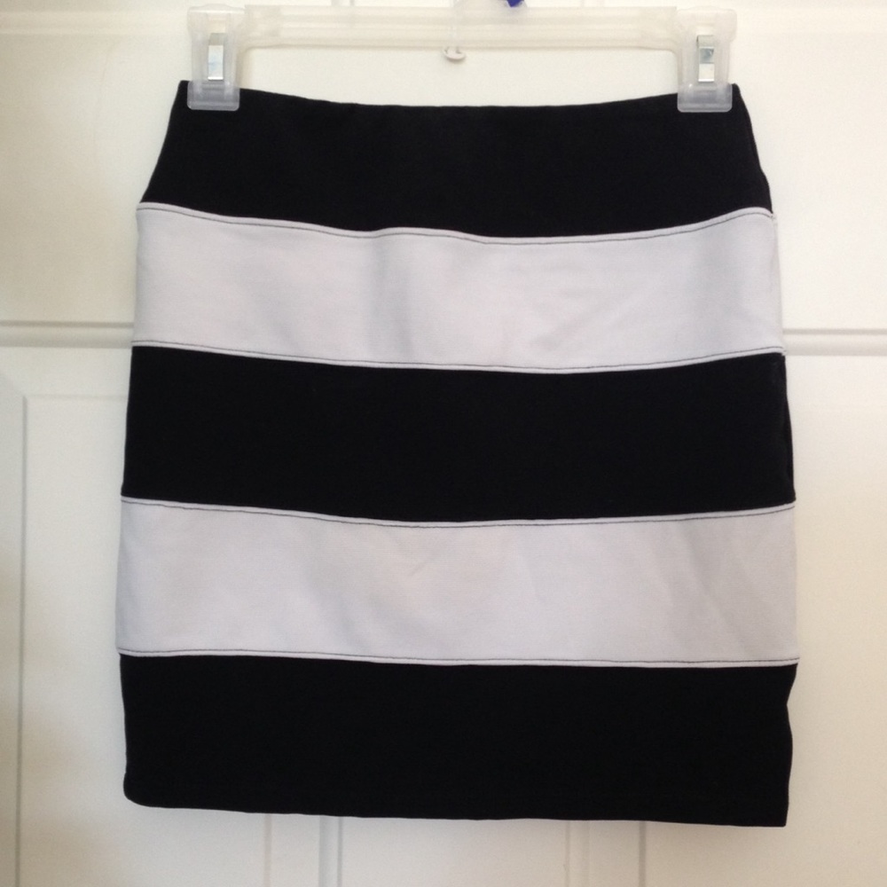 Black and White Stripe Skirt
